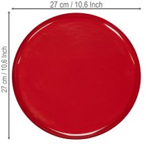 Product Decorative tray, red, minimalist design, 27cm