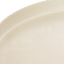 Product Round decorative tray in cream, 30 cm, on a stand for table decoration