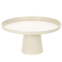 Product Decorative round beige plate with a 40 cm high base