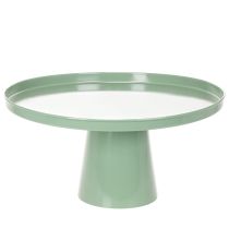 Product Green round metal decorative table, 40 cm diameter, with high rim