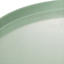 Product Green round metal decorative table, 40 cm diameter, with high rim