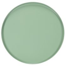 Product Green round metal decorative table, 40 cm diameter, with high rim