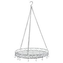 Product Decorative tray with hooks gray Ø44.5cm
