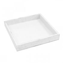 Product Decorative tray white square wooden table decoration vintage 19×19cm