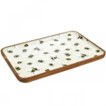 Deco tray wood square bees summer decoration tray 35×23.5×2cm