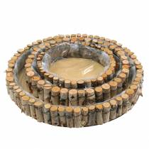 Product Round tray for planting birch natural Ø23/31/41cm set of 3