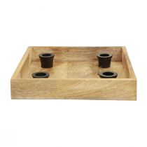 Product Candle tray wooden tray natural stick candle holder 24.5cm
