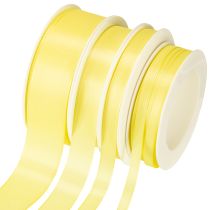 Product Taffeta ribbon gift ribbon light yellow various sizes 50m