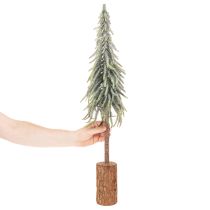 Product Artificial fir tree, iced, decorative tree on a wooden base for winter decoration and Christmas, 75cm