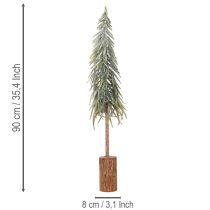 Product Artificial Christmas tree with base, frosted, as winter decoration, 90cm