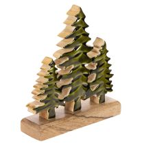 Product Christmas tree decoration on a wooden base for table and shelf, 20cm