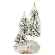 Product Snow-covered fir trees, artificial winter landscape for Christmas village and table decoration, 29cm