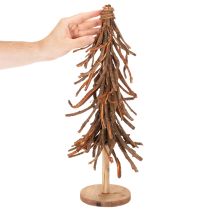 Product Christmas tree made of willow branches on a wooden base, 48cm