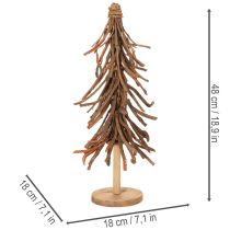 Product Christmas tree made of willow branches on a wooden base, 48cm