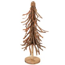 Product Christmas tree made of willow branches on a wooden base, 48cm