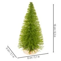 Product Artificial Christmas tree with wooden base, small, 16cm, 6 pieces