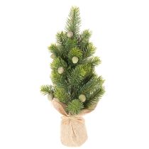 Product Artificial Christmas tree in a jute sack, small table decoration, mini Christmas tree, 38cm