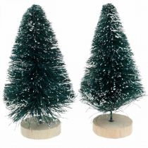 Product Mini fir snowed, winter decoration, Christmas tree H9.5cm Ø5cm 2pcs