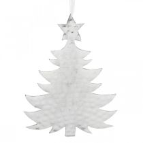 Christmas tree pendant, Advent decoration, metal decoration for Christmas, silver 20.5 × 15.5cm