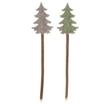 Product Decorative Christmas tree on a stick for planters and tall arrangements, 45cm, 6 pieces