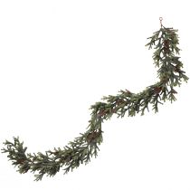 Product Christmas fir garland, green and brown with cones, 185cm, decoration