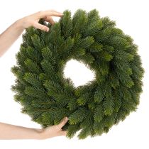 Product Artificial fir branch wreath, green, round, 50cm