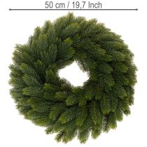 Product Artificial fir branch wreath, green, round, 50cm