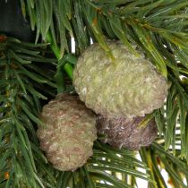Product Artificial fir branch wreath with cones for door or table, 30cm