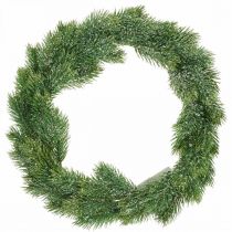 Fir wreath artificial Advent wreath green, iced Ø35cm