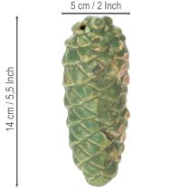 Product Ceramic pine cones, table decoration, autumn, 14cm, 3 pieces