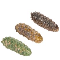 Product Ceramic pine cones, table decoration, autumn, 14cm, 3 pieces