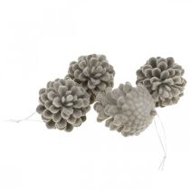 Product Pine cones decorative cones for hanging brown 8cm 4pcs