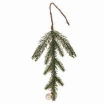 Product Artificial fir branch with white mini Christmas tree baubles, 46cm, 2 pieces
