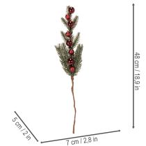 Product Artificial fir branch with Christmas baubles, 48cm, 2 pieces