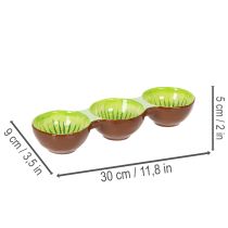 Product Ceramic bowl with kiwi motif, summer decoration for stylish serving of tapas and snacks, 30cm