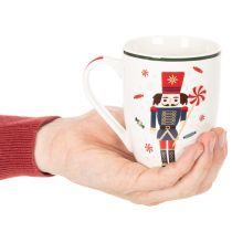 Product Christmas mug with nutcracker and candy cane motif, 10cm, 2 pieces