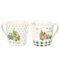 Product Coffee mug Merry Christmas Christmas car motif ceramic mug 10cm 2pcs