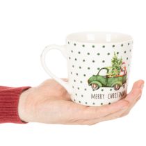 Product Coffee mug Merry Christmas Christmas car motif ceramic mug 10cm 2pcs
