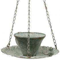 Garden decoration cup for hanging metal vintage look Ø21cm
