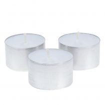 Tealights 75 pieces white in an aluminum bowl burning time 8 hours