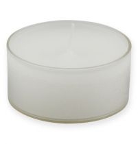 Product Tealights maxi with transparent cover white 54mm 16pcs
