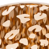 Product Glass tealight holder with leopard print, 12cm