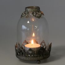Product Tealight glass lantern Vintage Ø8.5cm H14cm 2pcs