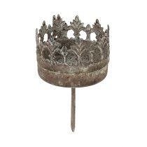 Product Tealight holder antique Ø5cm H10cm grey 4pcs