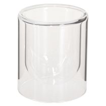 Product Tealight Holder Glass Round Lantern Clear Ø8.5cm H10cm 4 pcs