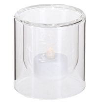 Product Tealight Holder Glass Lantern Clear Ø7.5cm H8cm 4 pcs