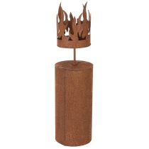 Product Tealight holder, candle shape, rust decoration, patina metal, H36cm