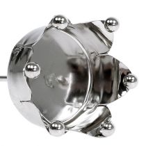 Tealight holder crown silver Ø4.8cm 4pcs