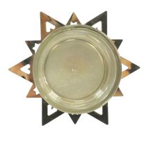 Tea light holder star gold 23.5cm 4pcs