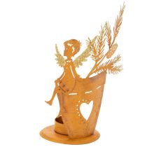 Product Christmas tealight holder, angel decoration, rust decoration, Ø8cm H18cm